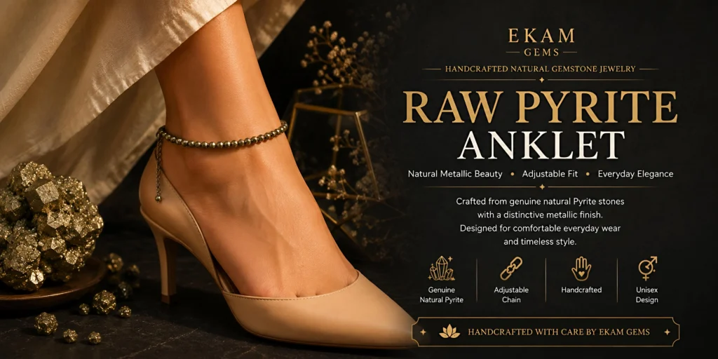 Raw Pyrite Anklet-Ekam Gems