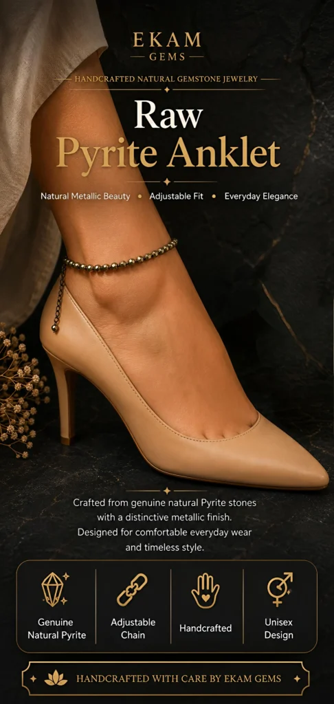 Raw Pyrite Anklet-Ekam Gems