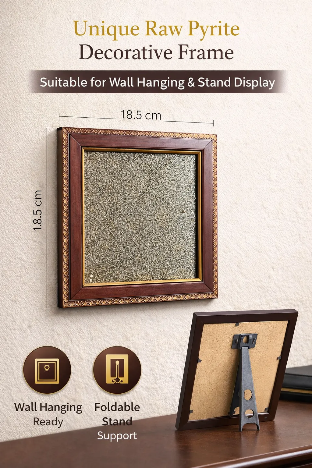 raw pyrite dust frame