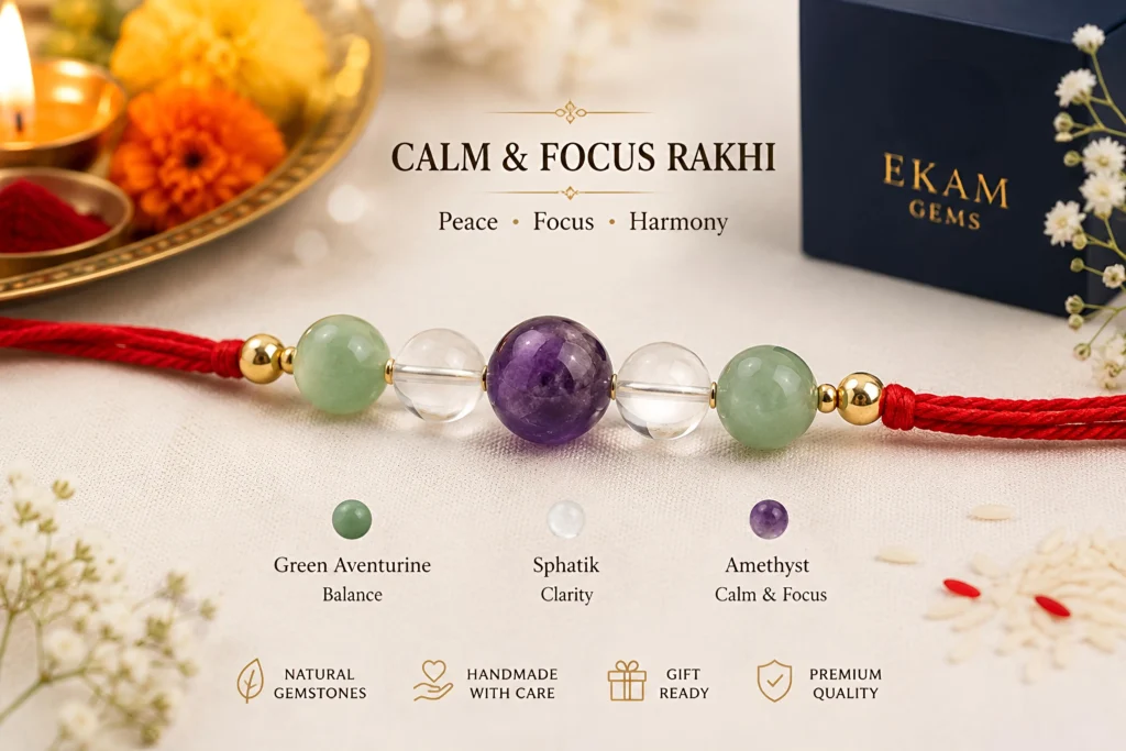 Calm & Focus Gemstone Rakhi