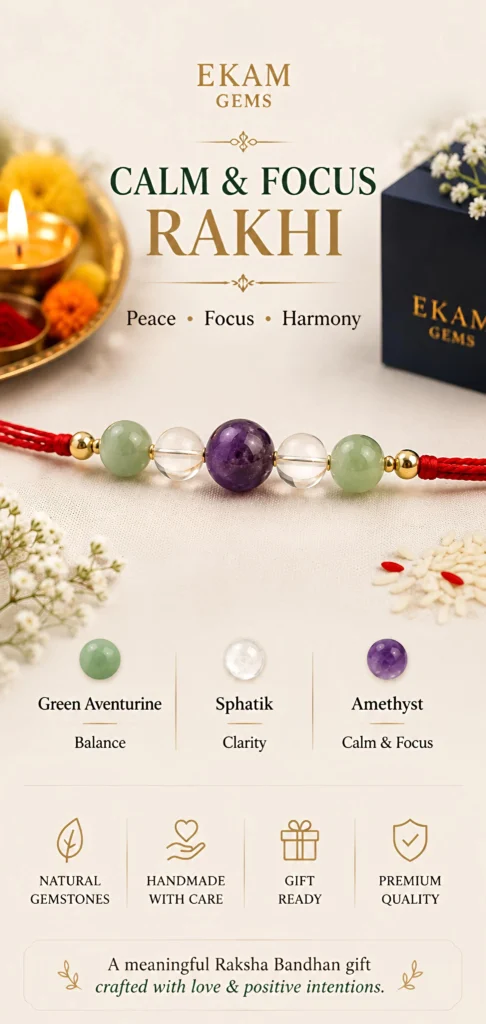 Calm & Focus Gemstone Rakhi