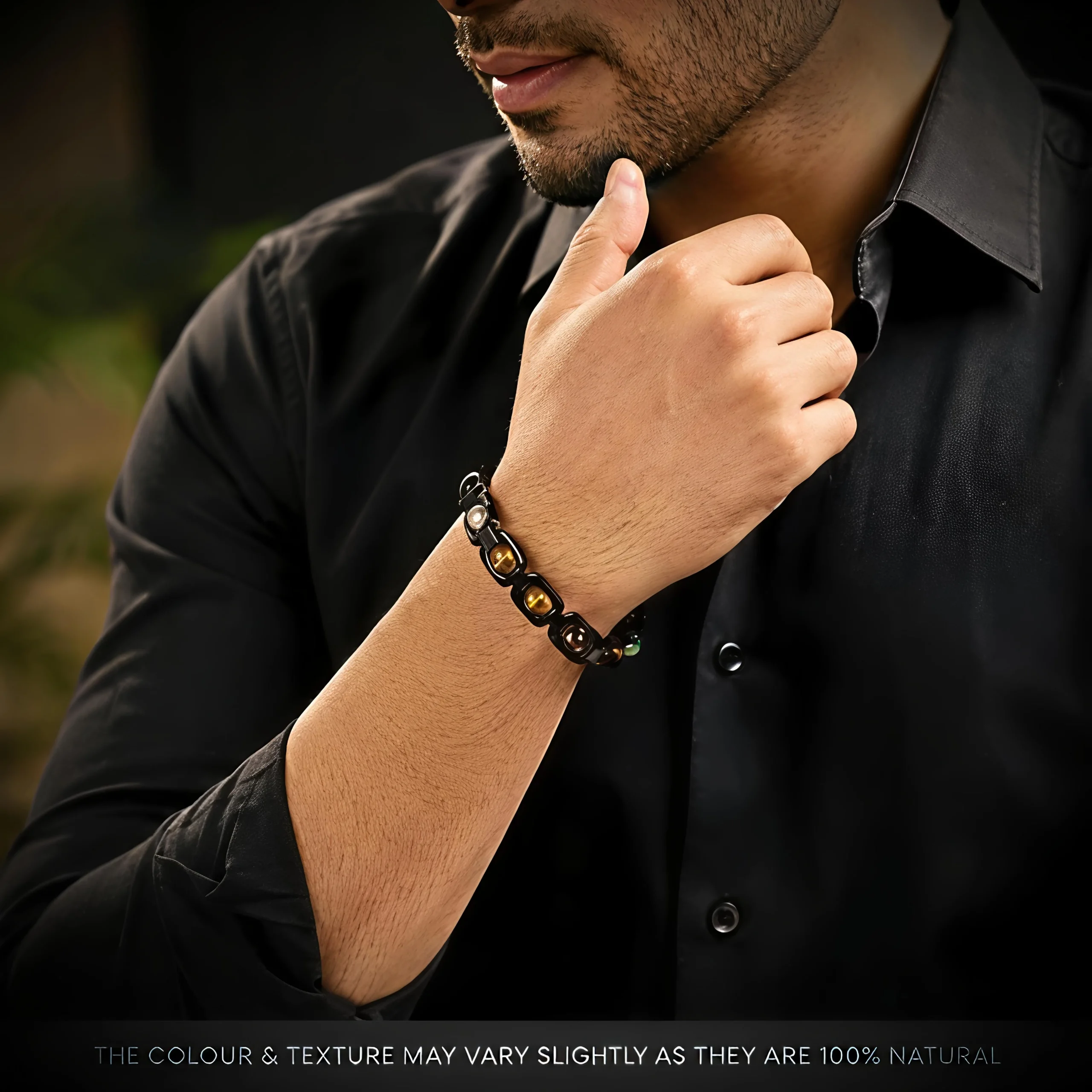 Man wearing EKAM GEMS Dhan Yog Bracelet on wrist
