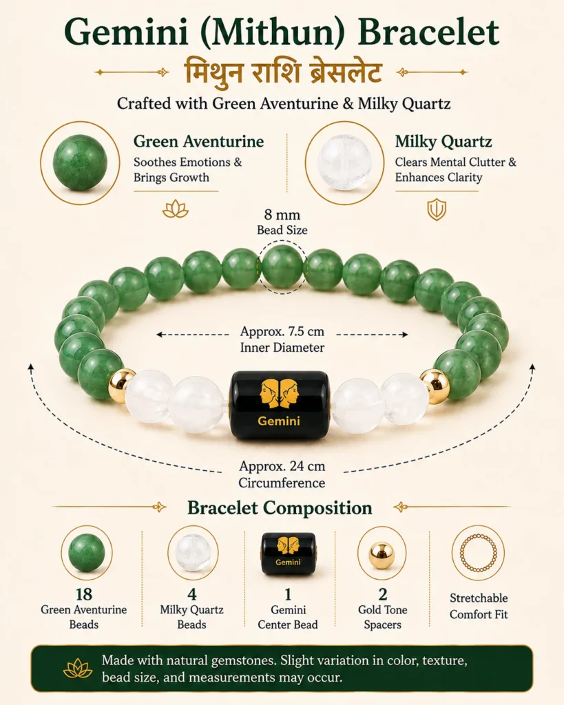 Ekam Gems Gemini Zodiac Bracelet original
