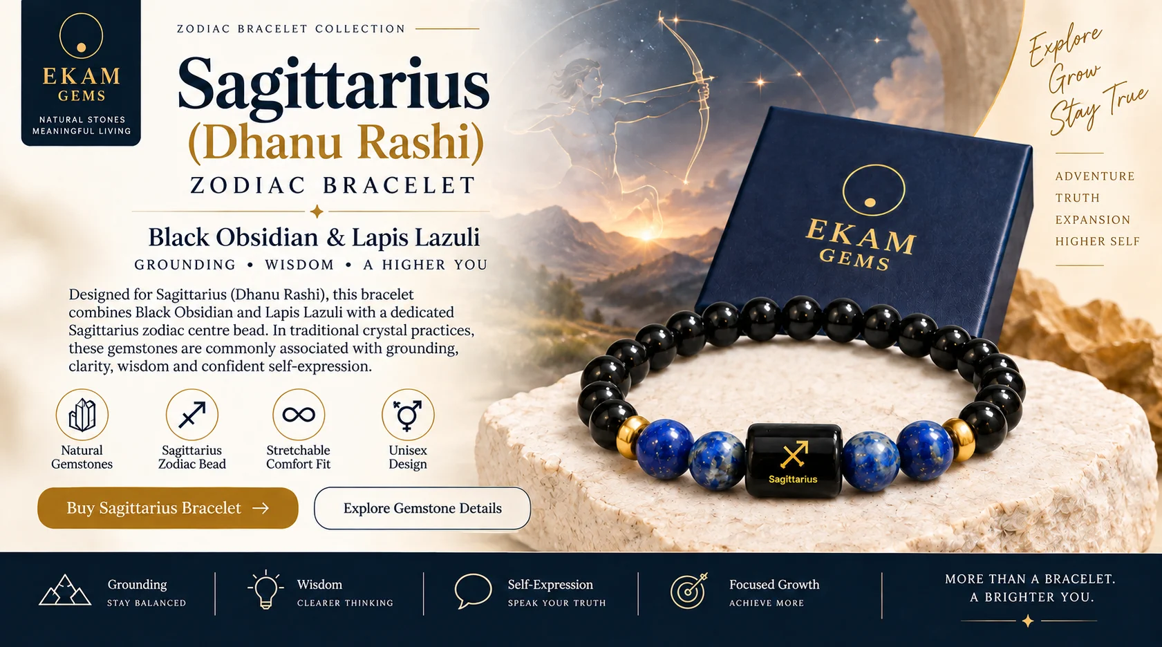 Sagittarius Zodiac Bracelet From Ekam Gems